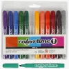 Kreativt Legetøj-Colortime Tusser med 5 mm Filtspids, Kompletterende Farver, 12 stk.