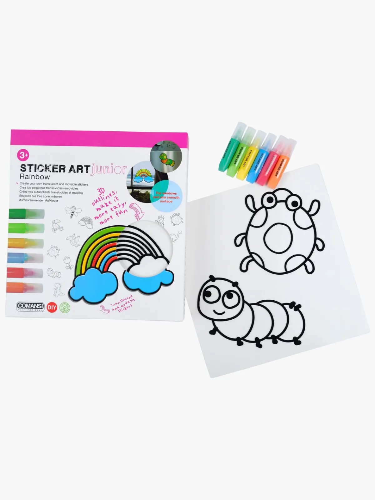 Kreativt Legetøj-Comansi Junior Klistermærkesæt Regnbue