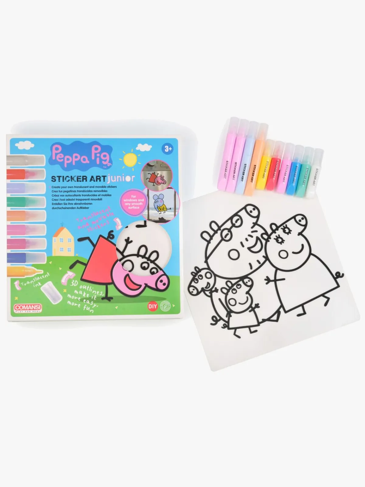 Kreativt Legetøj-Comansi Junior Klistermærkesæt Gurli Gris