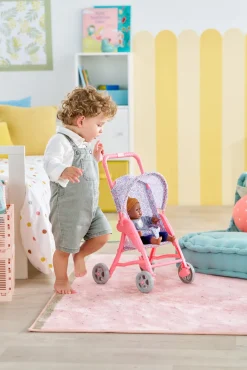 Dukker & Bamser-Corolle Dukkeklapvogn, Lyserød/blå