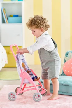 Dukker & Bamser-Corolle Dukkeklapvogn, Lyserød/blå