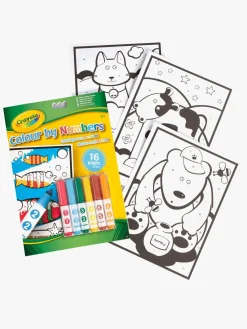 Kreativt Legetøj-Crayola Colour By Numbers Malesæt Dyr 16 Sider & 6 Tusser