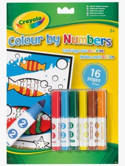 Kreativt Legetøj-Crayola Colour By Numbers Malesæt Dyr 16 Sider & 6 Tusser