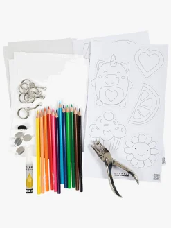 Kreativt Legetøj-CreativCompany Creativ Company  Krympeplast DIY Sæt Pins og Nøgleringe