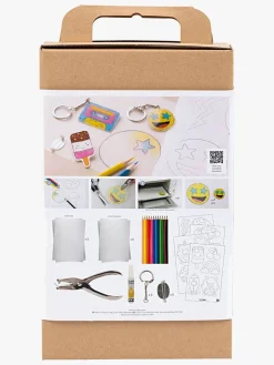 Kreativt Legetøj-CreativCompany Creativ Company  Krympeplast DIY Sæt Pins og Nøgleringe