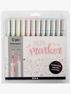 Kreativt Legetøj-CreativCompany Creativ Company Sketch Marker Tusser Pastelfarver 12-pak
