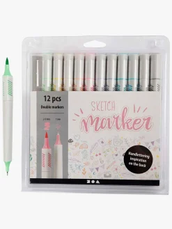 Kreativt Legetøj-CreativCompany Creativ Company Sketch Marker Tusser Pastelfarver 12-pak