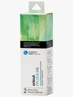 Kreativt Legetøj-Cricut Infusible Ink Tilbehør Transfer Sheets 14x33 cm 2-pak, Green Watercolor