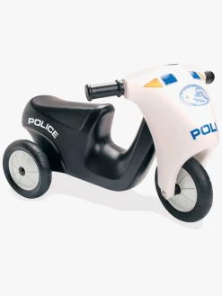 Pedal- & Gåbiler-Dantoy Politi Motorcykel Gummihjul, Sort/Hvid