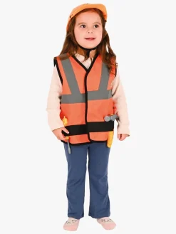 Kostumer & Udklædning-DenGodaFen Den Goda Fen Bygningsarbejdervest med Hjelm