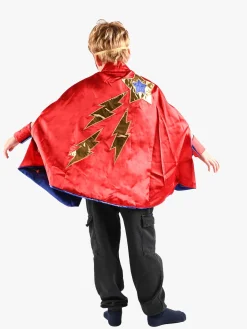 Kostumer & Udklædning-DenGodaFen Den Goda Fen Vendbar Kappe med Øjenmaske 98-128 cm, Blå/Rød