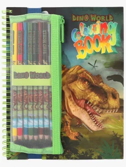 Kreativt Legetøj-DinoWorld Dino World Malebog med Farveblyanter