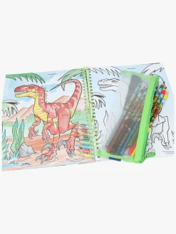 Kreativt Legetøj-DinoWorld Dino World Malebog med Farveblyanter