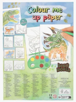 Kreativt Legetøj-DinoWorld Dino World Malesæt Colour Me Up Paper