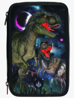 Kreativt Legetøj-DinoWorld Dino World Penalhus med 3 Rum med LED-lys