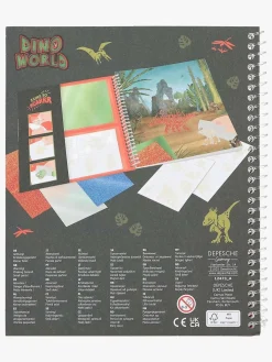 Kreativt Legetøj-DinoWorld Dino World Stick & Shine Malebog