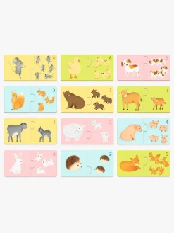 Spil & Puslespil-Djeco Puslespil Dyreunge 24 Brikker Blå/Gul/Flerfarvet