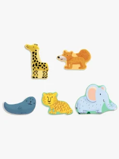 Spil & Puslespil-Djeco Træpuslespil Animo 22 Brikker Grøn/Blå/Brun