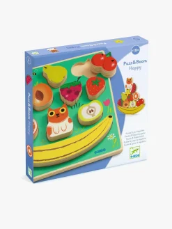 Spil & Puslespil-Djeco Træpuslespil Happy Puzz & Boom Flerfarvet