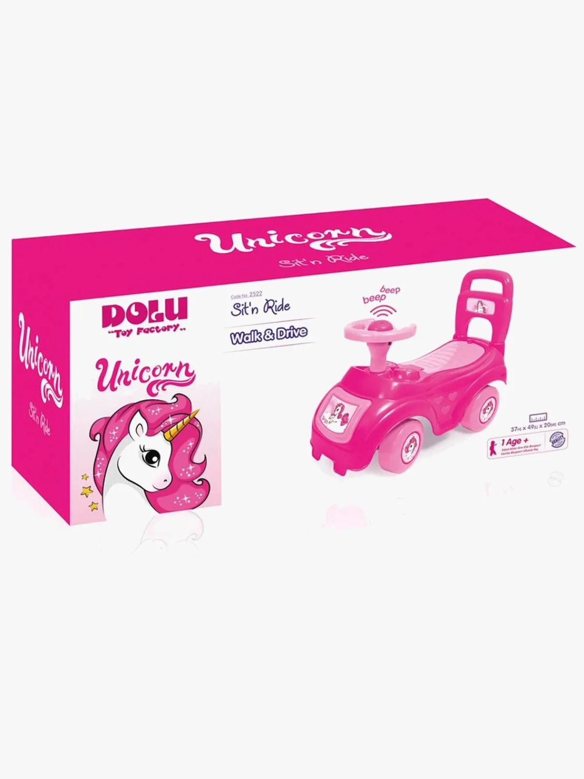 Pedal- & Gåbiler-DOLU Gåbil m. Håndtag Unicorn