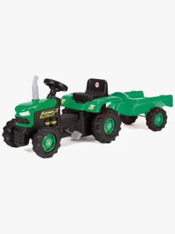 Pedal- & Gåbiler-DOLU Pedaltraktor m. Anhænger, Grøn