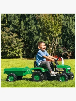 Pedal- & Gåbiler-DOLU Pedaltraktor m. Anhænger, Grøn