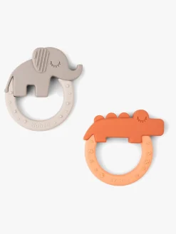 Babylegetøj-DoneByDeer Done By Deer Deer Friends Bideringe 2-pak, Papaya/Sand