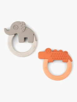 Babylegetøj-DoneByDeer Done By Deer Deer Friends Bideringe 2-pak, Papaya/Sand