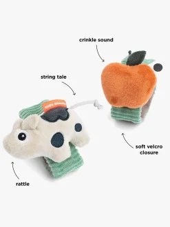 Babylegetøj-DoneByDeer Done By Deer Håndledsrangle 2-pak, Dotti Green Grøn/Hvid/Orange