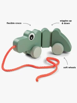 Trælegetøj-DoneByDeer Done By Deer Træklegetøj Krokodille, Grøn