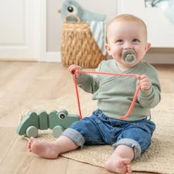 Trælegetøj-DoneByDeer Done By Deer Træklegetøj Krokodille, Grøn