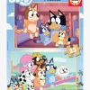 Spil & Puslespil-Educa Bluey Træpuslespil 2x25 Brikker