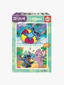 Spil & Puslespil-Educa Stitch Puslespil 2x100 Brikker