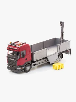 Legetøjsbiler & -Fartøjer-Emek Kranbil Scania, Rød