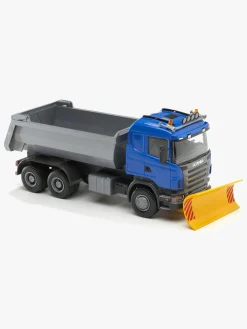 Legetøjsbiler & -Fartøjer-Emek Lastbil m. Tippelad & Sneplov Scania, Blå
