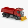 Legetøjsbiler & -Fartøjer-Emek Lastbil m. Tippelad & Sneplov Scania, Rød