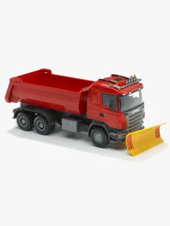 Legetøjsbiler & -Fartøjer-Emek Lastbil m. Tippelad & Sneplov Scania, Rød