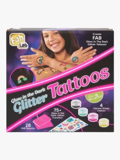 Kreativt Legetøj-Fabelab FAB LAB Glow In The Dark Glitter Tatoveringssæt