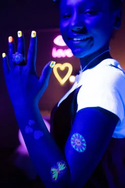 Kreativt Legetøj-Fabelab FAB LAB Glow In The Dark Glitter Tatoveringssæt