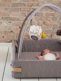 Babylegetøj-FILIBABBA Soft Quilt Aktivitetstæppe, Dark Grey
