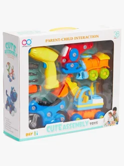 Babylegetøj-Fippla Lær & Opdag Køretøjer m. Skruetrækker Flerfarvet