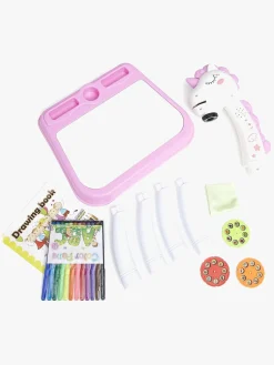 Kreativt Legetøj-Fippla Tegnetavle med Projektør & Lys, Pink Lyserød