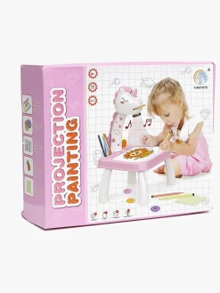 Kreativt Legetøj-Fippla Tegnetavle med Projektør & Lys, Pink Lyserød