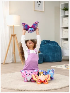 Dukker & Bamser-SimbaToys Fluffyfly Bamse Sommerfugl, Pink