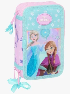 Kreativt Legetøj-DisneyFrozen Frozen Cool Days Tredelt Penalhus, Lyserød/Turkis Lyserød/Blå