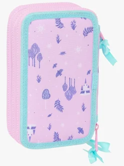 Kreativt Legetøj-DisneyFrozen Frozen Cool Days Tredelt Penalhus, Lyserød/Turkis Lyserød/Blå