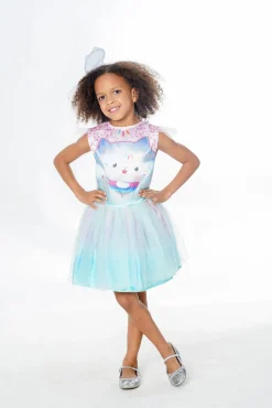 Kostumer & Udklædning-GabbysDollhouse Gabby's Dollhouse Deluxe Cakey Cat Kostume med Hårbånd