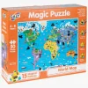 Spil & Puslespil-Galt Magisk Puslespil Verdenskort 50 Brikker