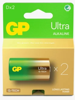 Elektronik & Media-GPBatterier GP Ultra Alkaline G-TECH D/LR20 Batterier Svanemærket 2-Pak