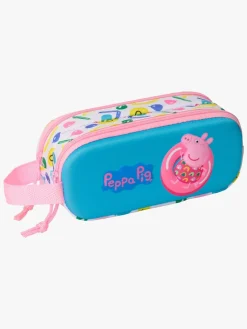 Kreativt Legetøj-PeppaPig Gurli Gris 3D Dobbelt Penalhus, Blå/Pink